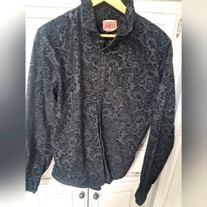 Vintage Black Paisley Button Down Shirt